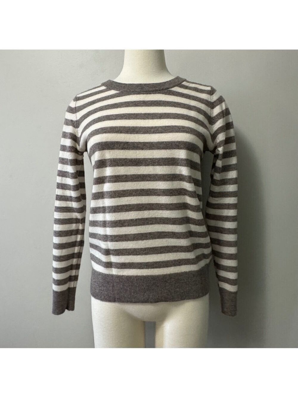 C&C California Brown and Cream Striped Sweater